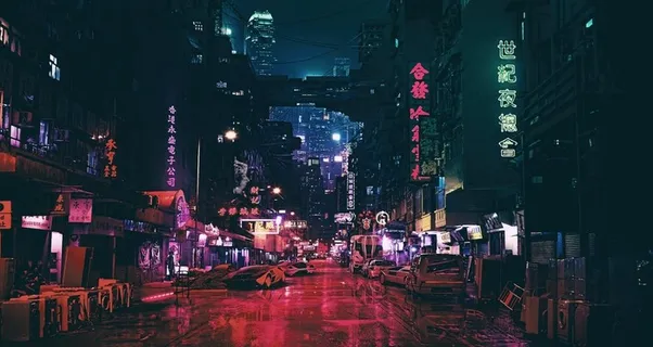 赛博朋克风未来科技插画图片 赛博朋克风未来科技插画图片