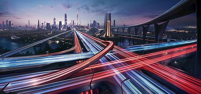 交通   夜晚城市图片