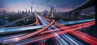 交通   夜晚城市图片