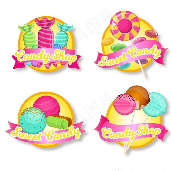 糖果店LOGO图片eps,ai矢量模版下载