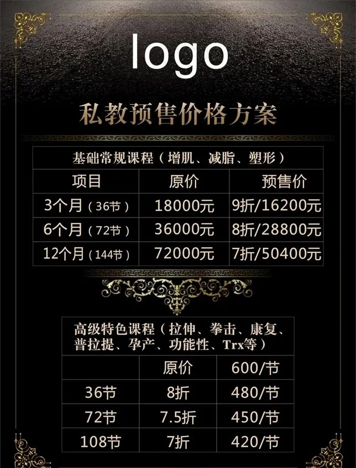 价目表图片cdr矢量模版下载
