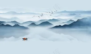 新中式意境抽象水墨山水图片