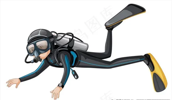 卡通潜水员图片