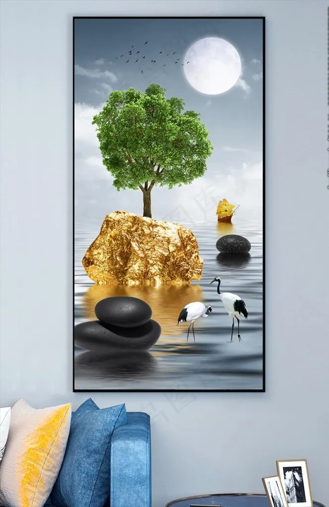 中国风装饰画图片(3543X7087(DPI:150))psd模版下载