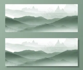 古风背景山水画图片