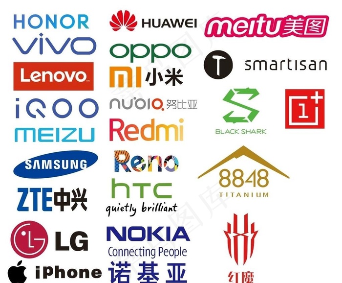 手机品牌logo大全图片cdr矢量模版下载