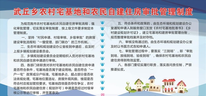 农村宅基地和农民自建住房审批管图片cdr矢量模版下载