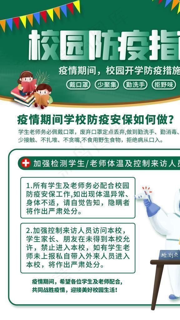 校园防疫指南 学校防控展板图片(3543X4724(DPI:150))psd模版下载