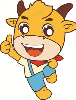 卡通牛形像吉祥物图片