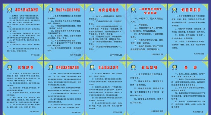 食品粗加工职责等图片cdr矢量模版下载