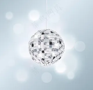 银色迪斯科球矢量素材图片