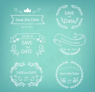 手绘婚礼徽章图片