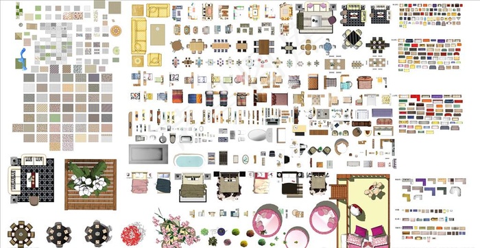 户型彩色平面素材集合图片