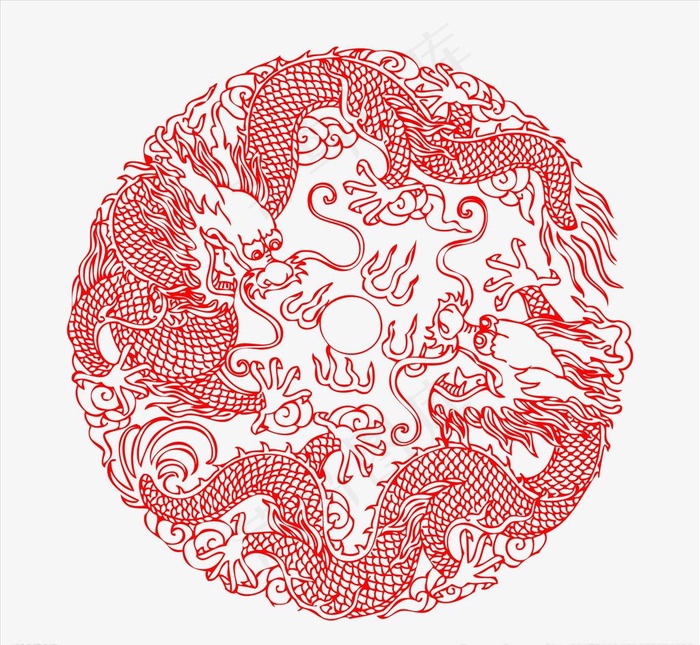 双龙戏珠图片ai矢量模版下载