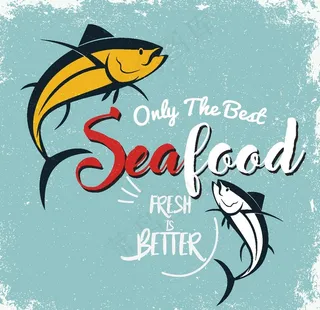 复古做旧新鲜海产品图片