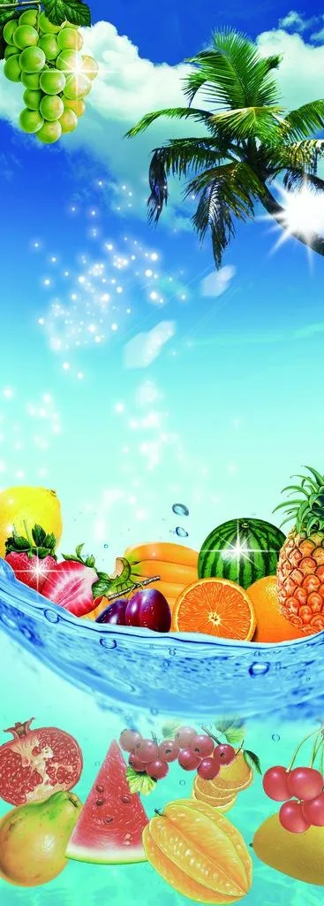 水果背景图 蓝色背景图图片(1403X3600(DPI:72))psd模版下载