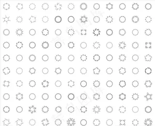 黑白矢量纹章花环大全图片