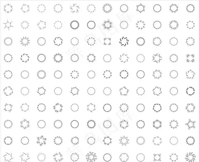黑白矢量纹章花环大全图片 黑白矢量纹章花环大全图片