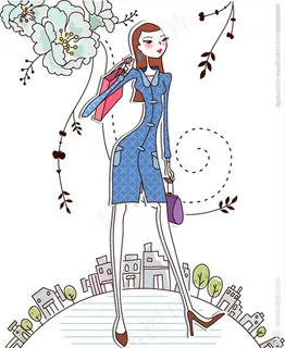 时尚购物卡通美女图片 时尚购物卡通美女图片