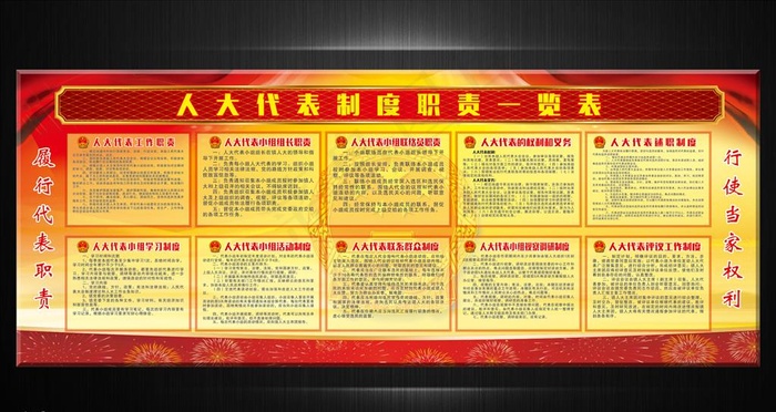 人大代表制度职责一览表图片(210X297)cdr矢量模版下载