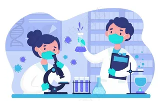 科学家化学研究实验插画设计图片