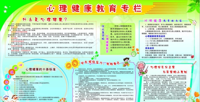 心理健康教育专栏图片cdr矢量模版下载