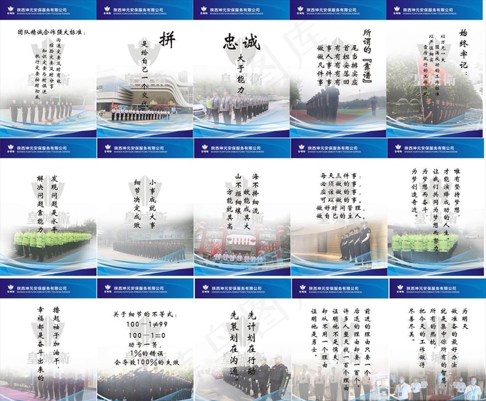 保安公司文化展板图片