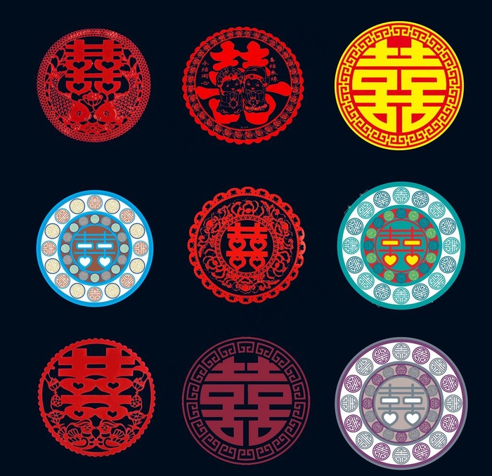 圆形喜字图片