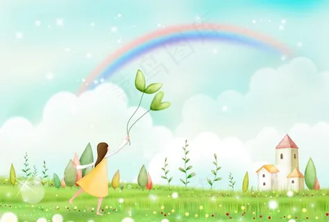 可爱幼儿卡通矢量插画背景图片