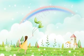 可爱幼儿卡通矢量插画背景图片