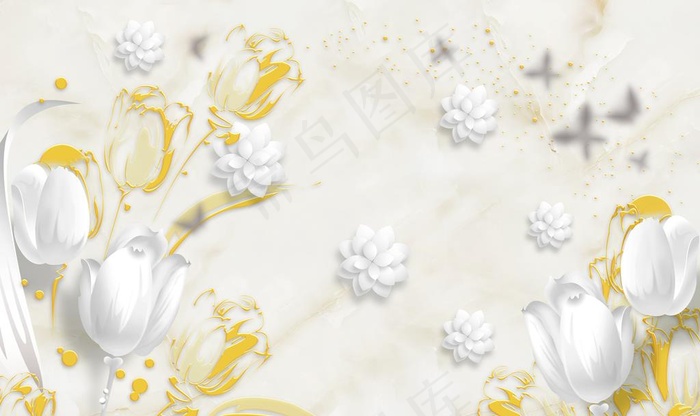 花卉背景墙图片(9071X5669(DPI:72))psd模版下载
