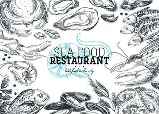 手绘海鲜海报 矢量海鲜图片
