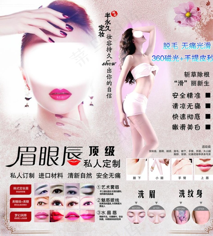 眉眼唇展板图片