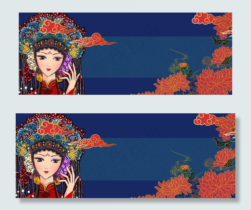 中国风国潮背景插画图片