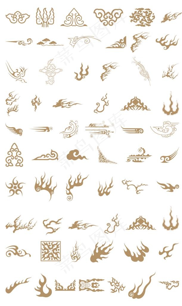 传统中式火纹花边花纹图片