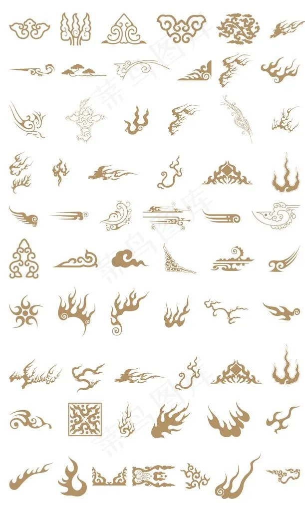 传统中式火纹花边花纹图片ai矢量模版下载