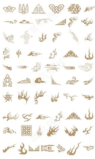 传统中式火纹花边花纹图片