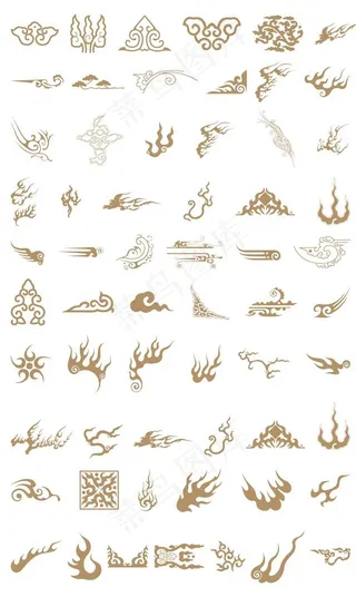 传统中式火纹花边花纹图片