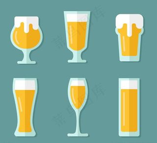 6款扁平化杯装啤酒图片