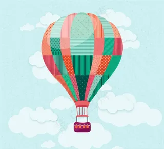 手绘热气球图片