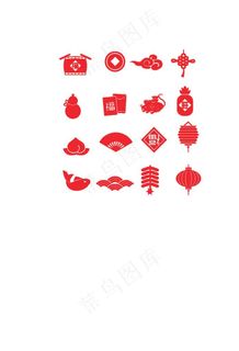 新年素材锣鼓鞭炮灯笼祥云红菜鸟图库片