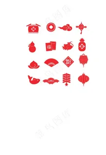 新年素材锣鼓鞭炮灯笼祥云红菜鸟图库片