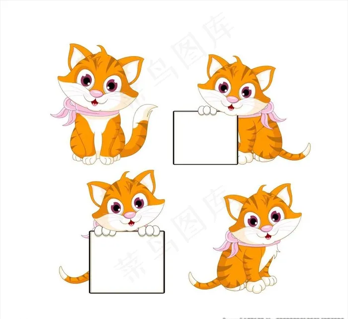 橘猫可爱卡通素材猫咪小猫素材图片ai矢量模版下载