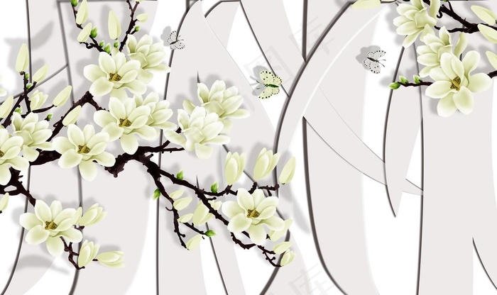 纹理条纹玉兰花梅花图片