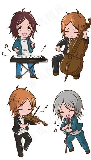 卡通音乐人物图片