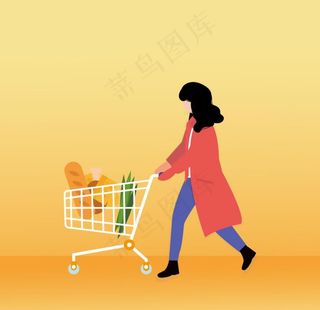 购物插画图片