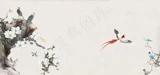 工笔画背景图片