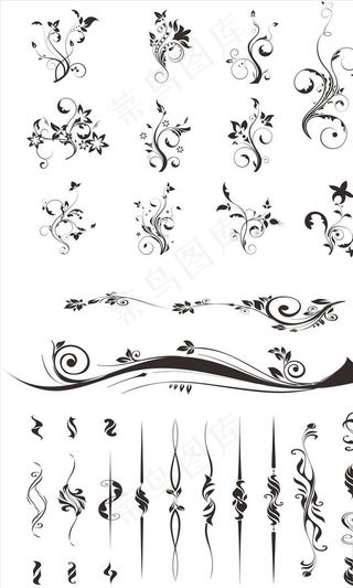 花纹花边矢量图图片