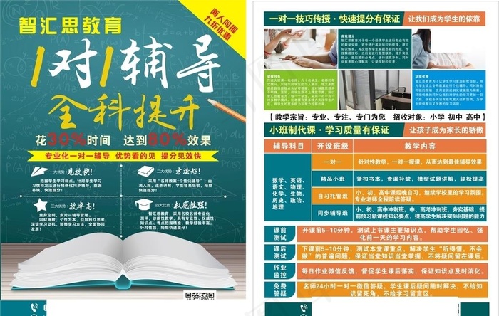 辅导班招生   一对一辅导图片cdr矢量模版下载
