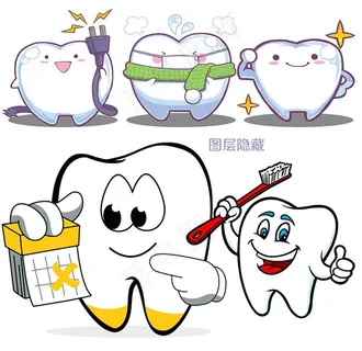 牙齿卡通图片